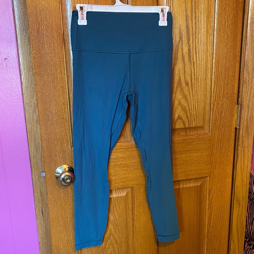 lululemon athletica Teal Ribbed Leggings